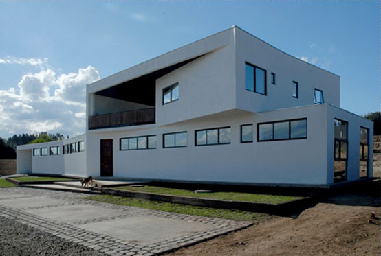 Contemporary House With Two Levels Exterior Terrace