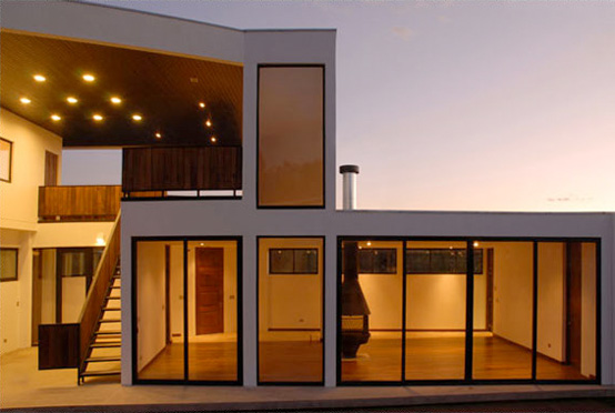 Contemporary House With Two Levels Exterior Terrace