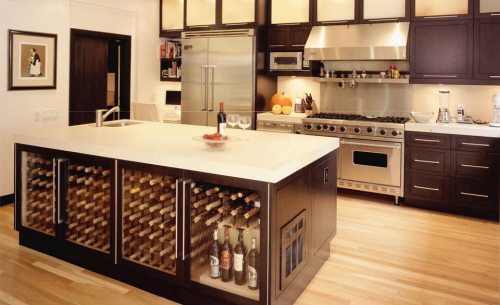 contemporary kitchen wine