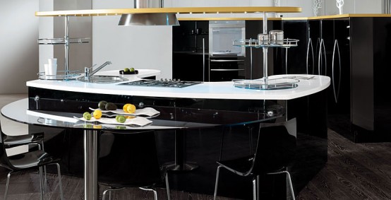 Contemporary Kitchens With Curved Tops Skyline By Snaidero