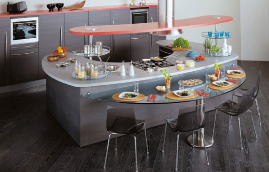 Contemporary Kitchens With Curved Tops Skyline By Snaidero