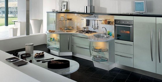 Contemporary Kitchens With Curved Tops Skyline By Snaidero