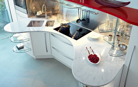 Contemporary Kitchens With Curved Tops Skyline By Snaidero