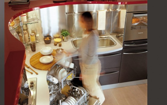 Contemporary Kitchens With Curved Tops Skyline By Snaidero