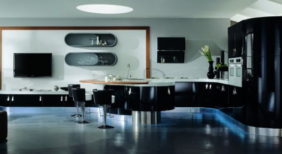 Contemporary Rounded Kitchen Domina By Stemik Living