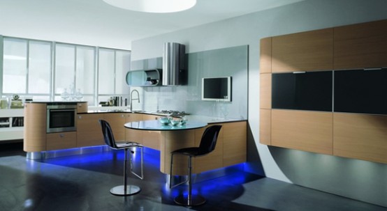 Contemporary Rounded Kitchen Domina By Stemik Living