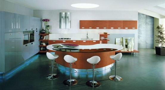 Contemporary Rounded Kitchen Domina By Stemik Living