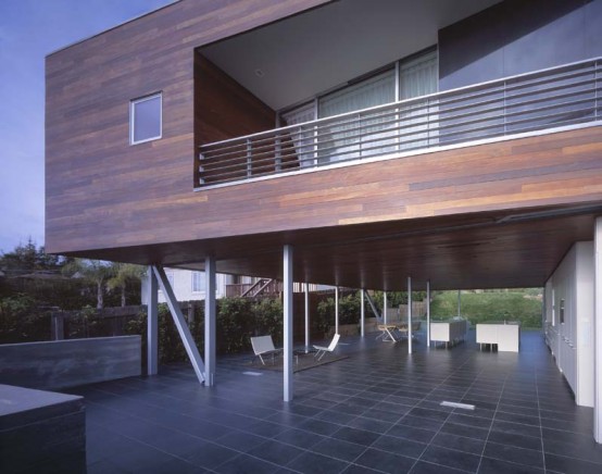 Convertible House With Wood Clad Top