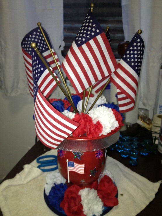 Cool 4th July Centerpieces In National Colors