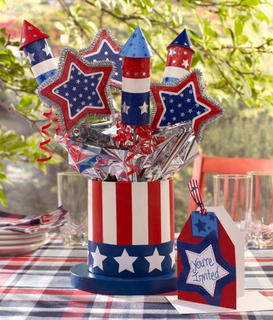 Cool 4th July Centerpieces In National Colors