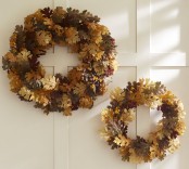 a duo of pretty and cute fall leaves in various colors is a lovely idea for fall and Thanksgiving decor and you can DIY them easily