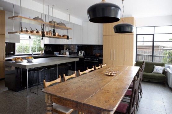 Cool Big Kitchen In Minimalist And Rustic Styles