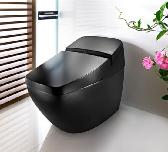 cool black toilet with high technologies 1