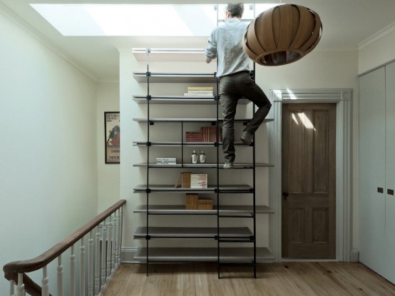 Cool Bookcase Ladder For Small Spaces