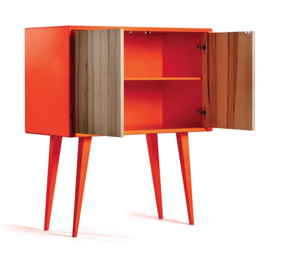 Cool Bright Cabinet In Mid Century And Minimalist Style
