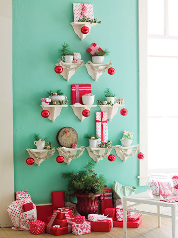 Wall Shelf Christmass Tree Alternative Wall Shelf Christmass Tree Alternative (via casacullen)
