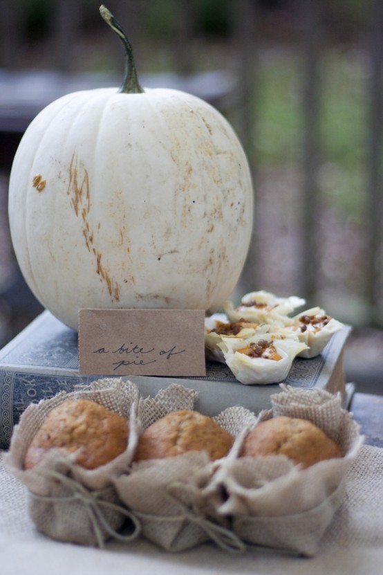 place natural pumpkins here and there with no decor - they are natural decorations themselves