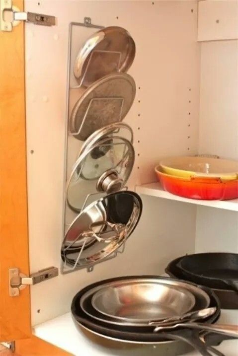 58 Cool Kitchen Pots And Lids Storage Ideas - DigsDigs