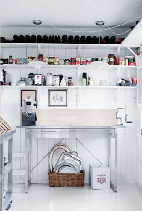 open white shelves will store a lot of stuff but still won't look bulky giving you much space