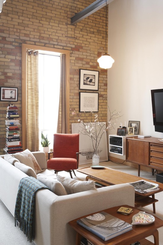 a stylish mid-century modern living room