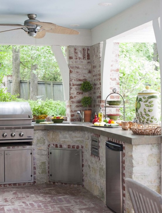 Whitewashed brick could make your kitchen look more vintage and stylish.
