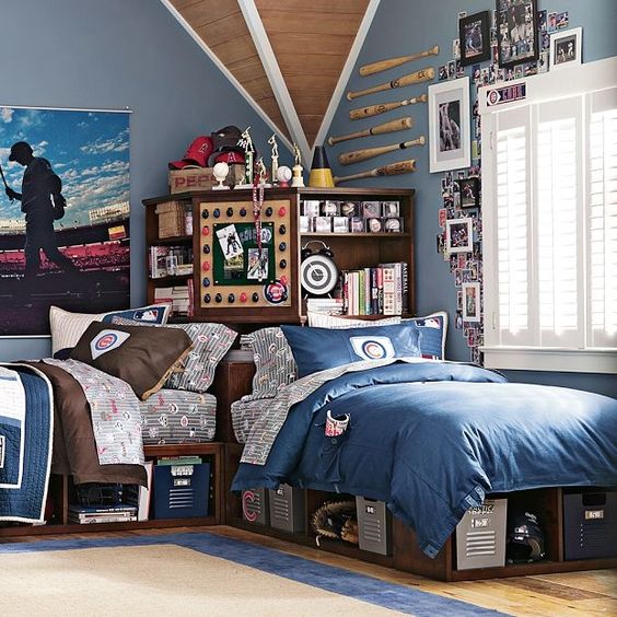 42 Cool Shared Teen Boy Rooms Décor Ideas - DigsDigs