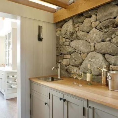 29 Cool Stone And Rock Kitchen Backsplashes That Wow - DigsDigs