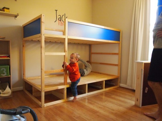 kura bed with malm drawers