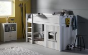 Cool IKEA Kura bed turned into a playhouse in white-gray colors