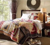 bright jewel tones and shades of brown for a fall-like bedroom with a boho feel