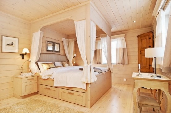 Cozy And Inviting Beige Interior With Lots Of Wood