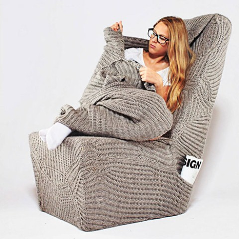 Cozy And Warm Armchair With A Woolen Blanket