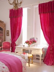 Cozy Bedroom With Bright Pink Accents