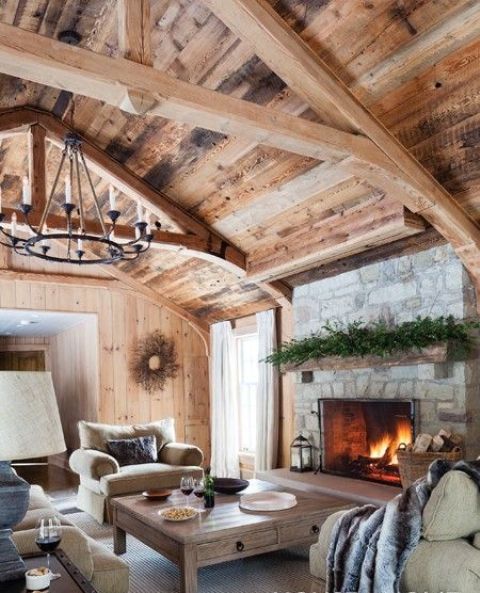 Cozy Living Room Designs With Exposed Wooden Beams