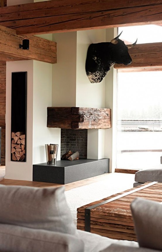 Cozy Living Room Designs With Exposed Wooden Beams