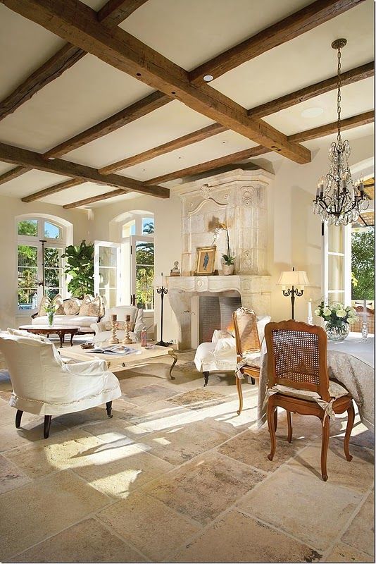 Cozy Living Room Designs With Exposed Wooden Beams