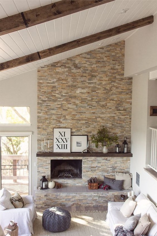 Cozy Living Room Designs With Exposed Wooden Beams