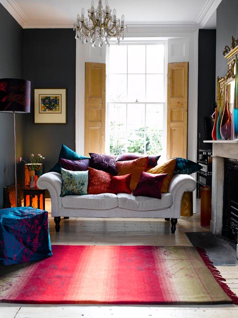 Cozy Living Room With Bright Accents