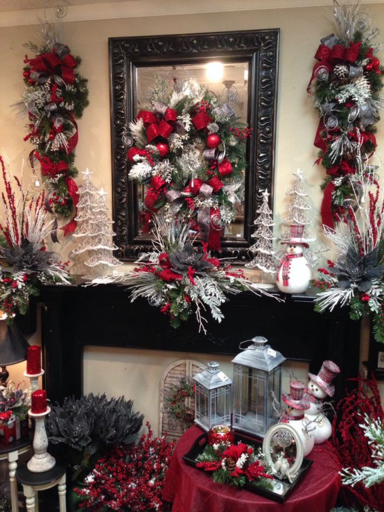 27 Cozy Red And Grey Christmas Décor Ideas - DigsDigs