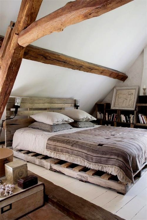 Shipping pallets could easily become a base for your DIY bed.