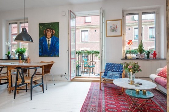 Cozy Swedish Apartment With A Humorous Character