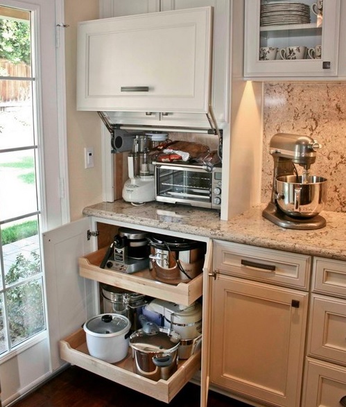 66 Creative Appliances Storage Ideas For Small Kitchens - DigsDigs