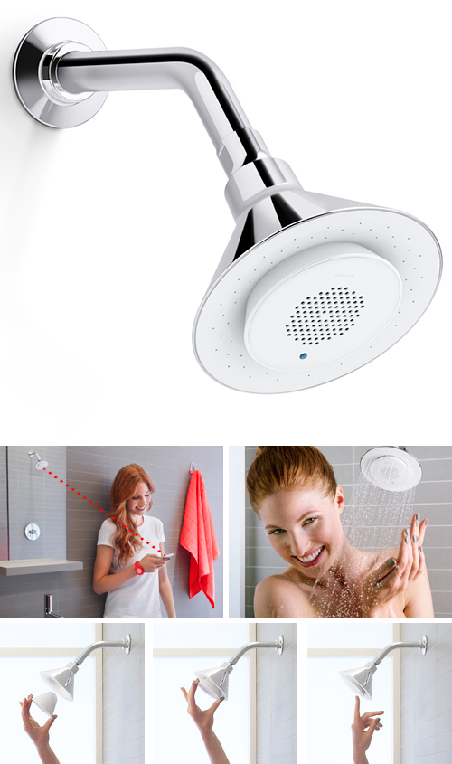 Creative Bluetooth Showerhead With A Removable Speaker