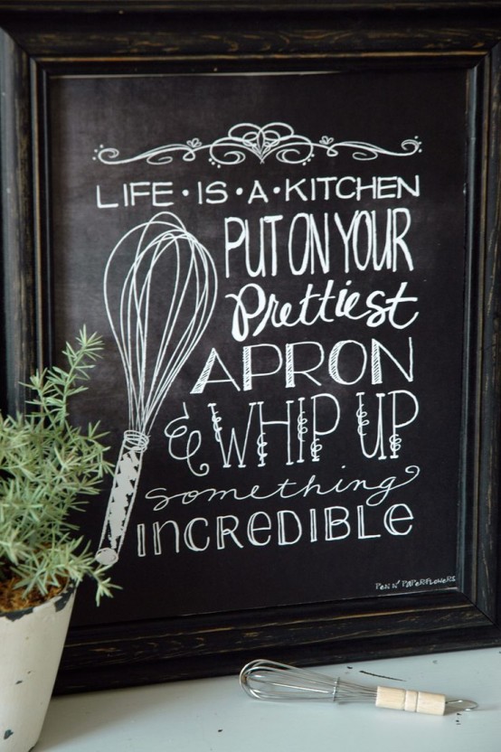 make some cool chalkboard signs in frames to spruce up your kitchen decor and make it cooler