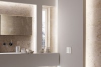 built-in lights are the best solution for a modern or minimalist bathroom, they will bring an edge to design