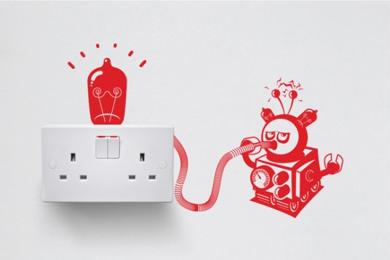 Creative Vinyl Decals To Decorate Light Switches and Outlets