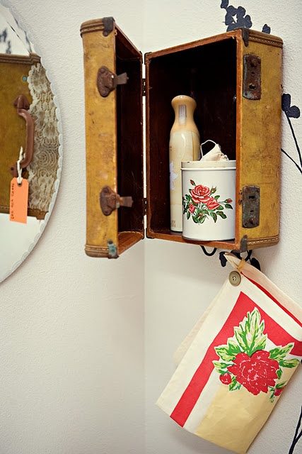 such a tiny suitcase may be attached to the wall anywhere, it may work for storage easily