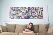 lots of Instagram photos attached to form a single artwork in one frame is a cool idea to decorate your space in a modern way