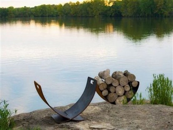 rust metal firewood stands can be used both indoors and outdoors and can be a nice cozy rustic touch to the space