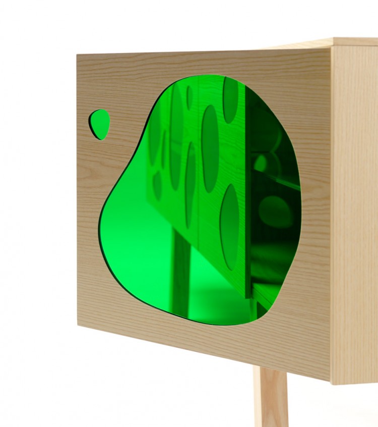 Cuboid Aquario Buffet With Colored Glass Inserts